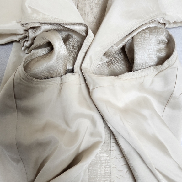 Adrianna Papell Size 10 Vintage Silk Skirt Suit Set Champagne Formal Midi READ - Picture 7 of 11